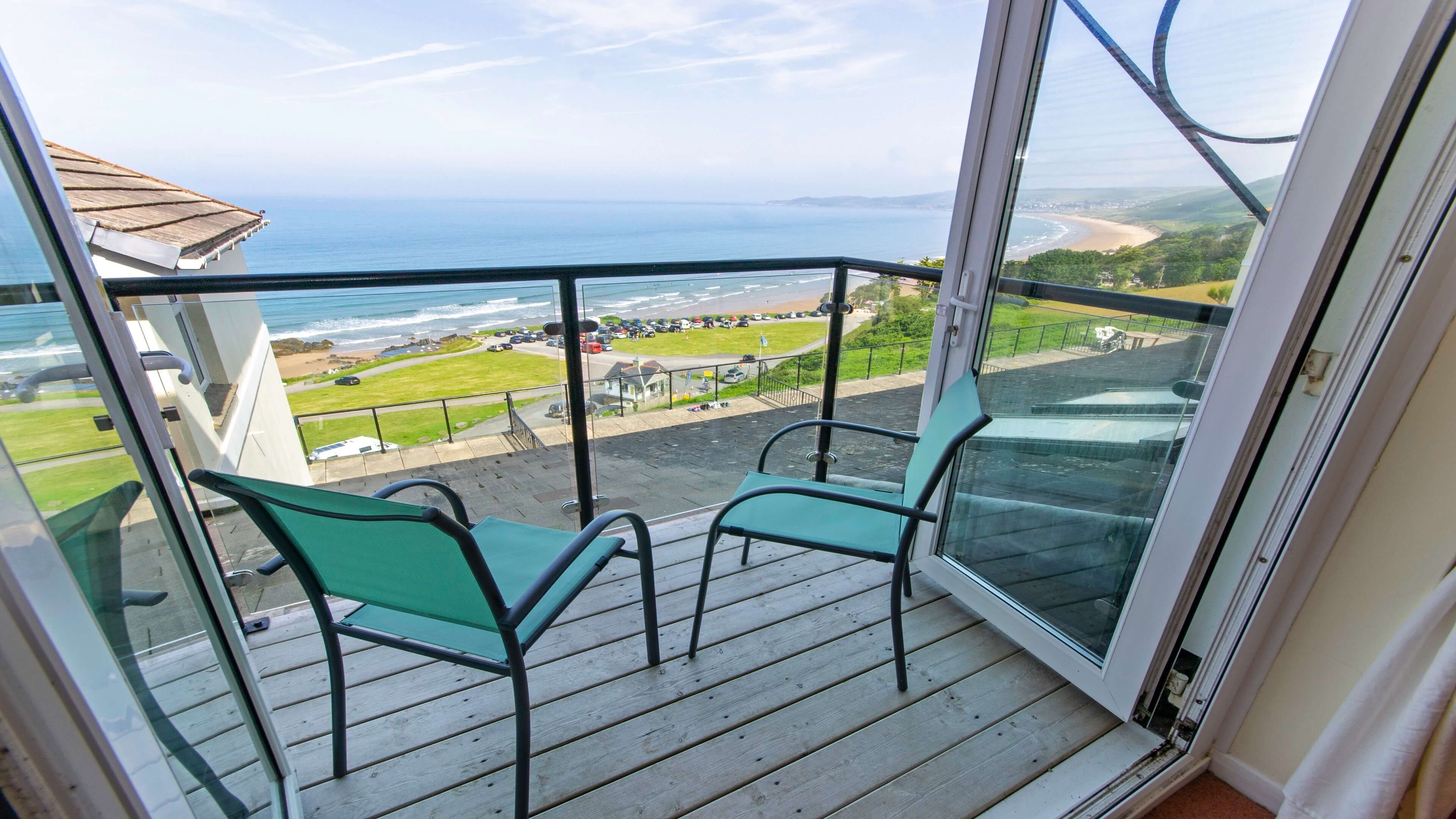 Private Balcony with Putsborough beach sea view!