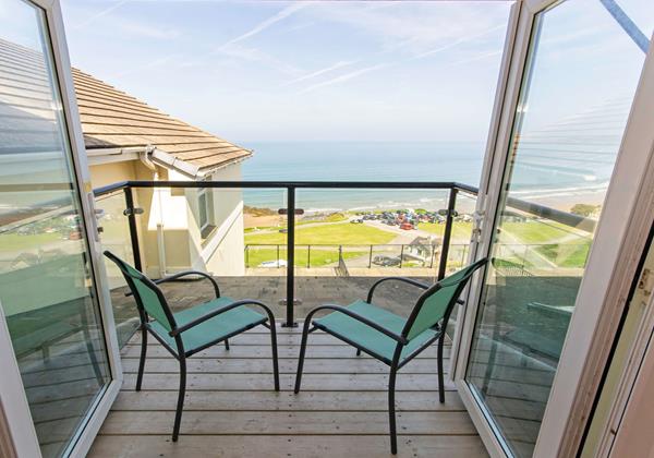 Balcony with amazing sea views in North Devon