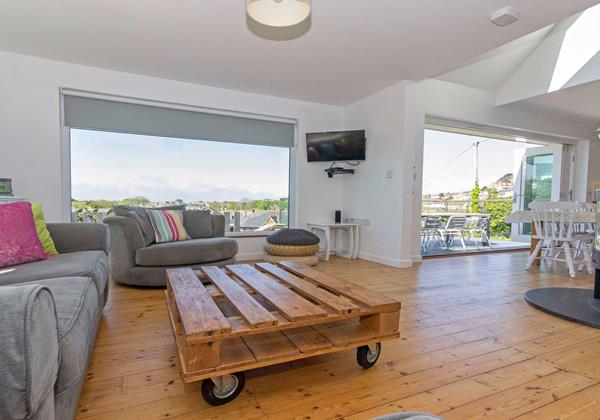 Open plan living with bifold doors