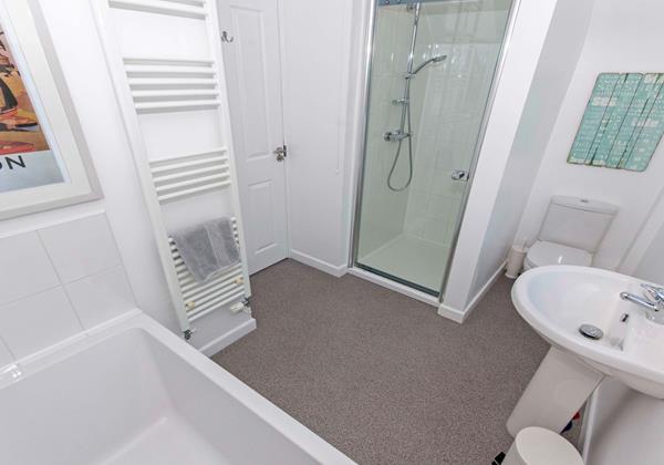 Family bathroom with WC, washbasin, shower and bath