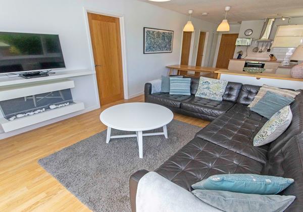 Spacious lounge seating with Media entertainment