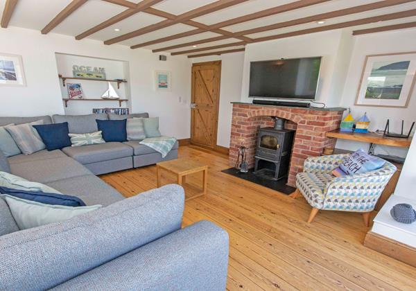 Lounge with patio doors leading to terrace