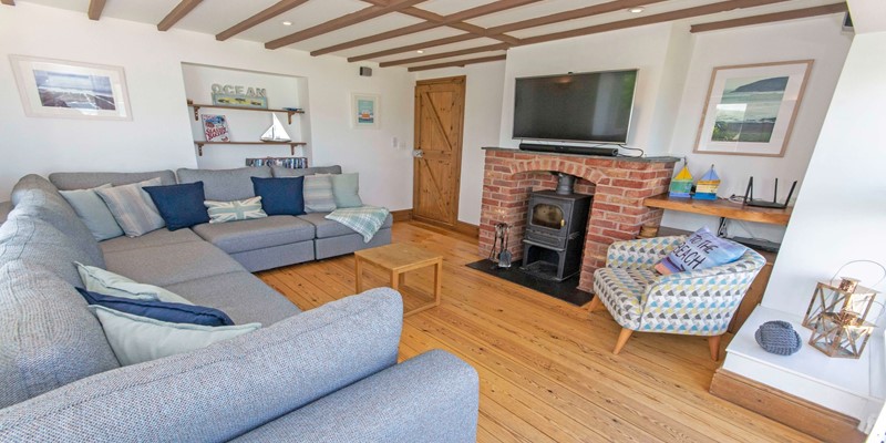 Lounge with patio doors leading to terrace