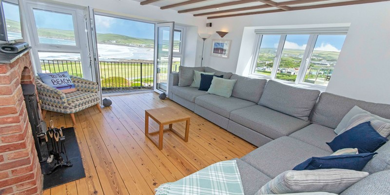 Large LCD TV and wood burner