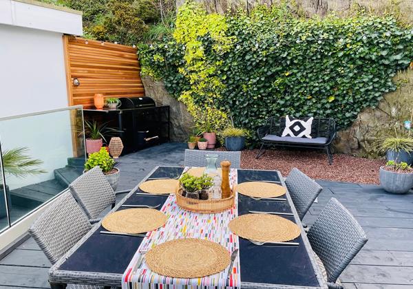 BBQ and seating area