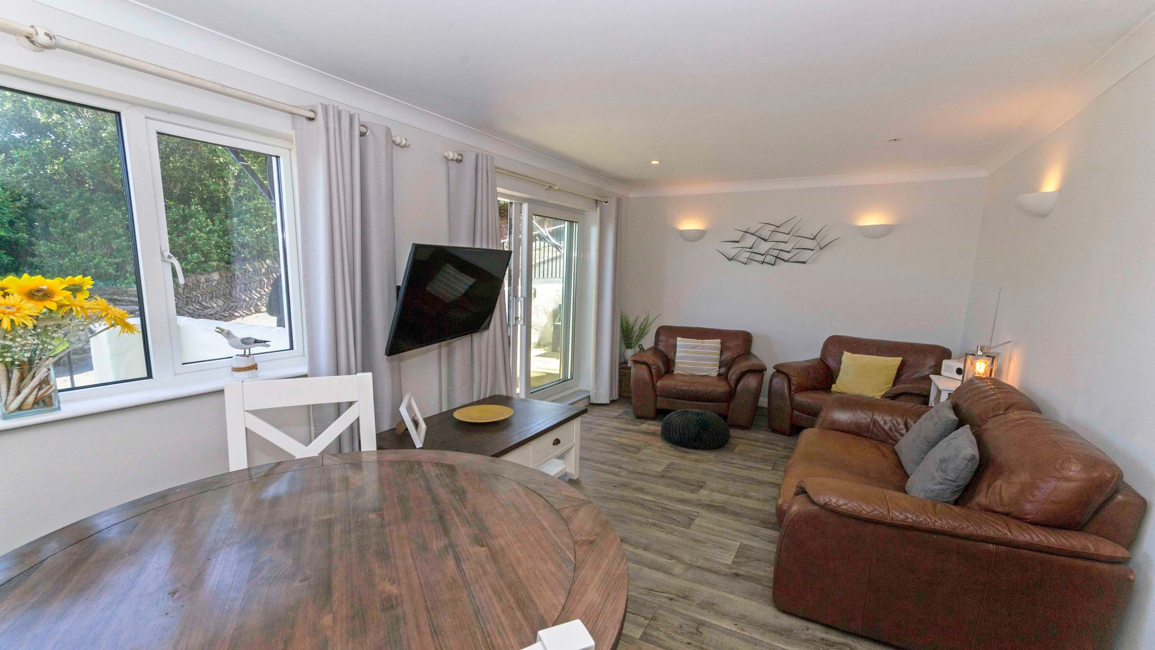 Lounge with patio doors