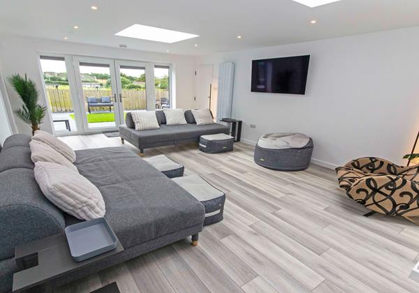 LCD TV and comfortable sofas