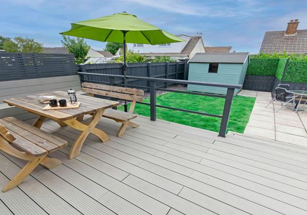Private decking and garden