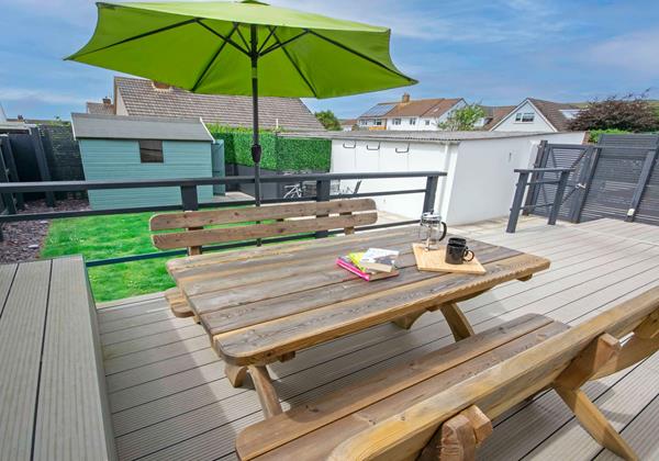 Decked garden area