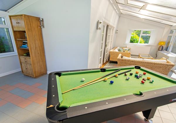 Conservatory pool table games room sun lounge