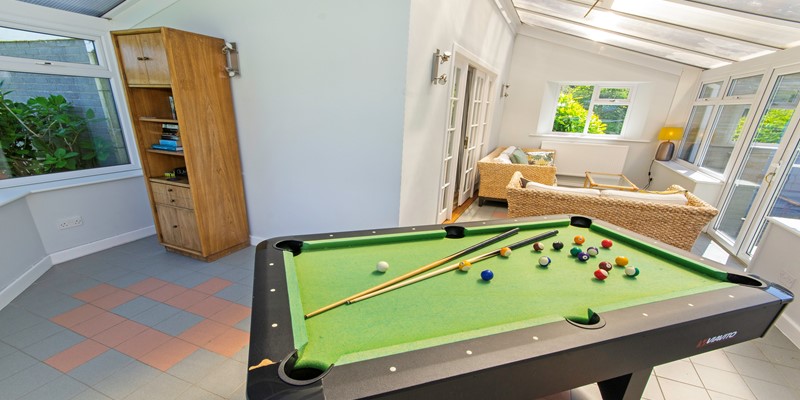 Conservatory pool table games room sun lounge
