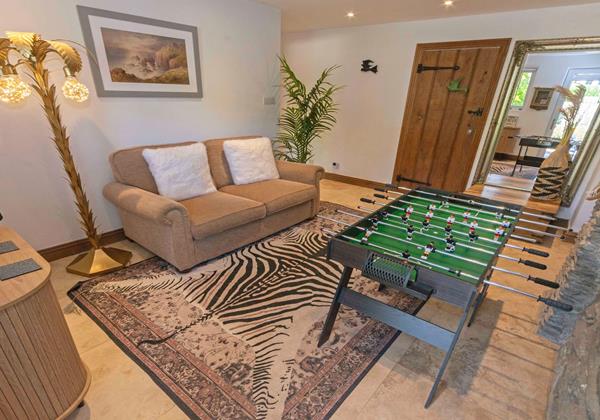 Welcoming hallway with football table