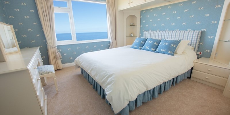 Double bedroom and sea views