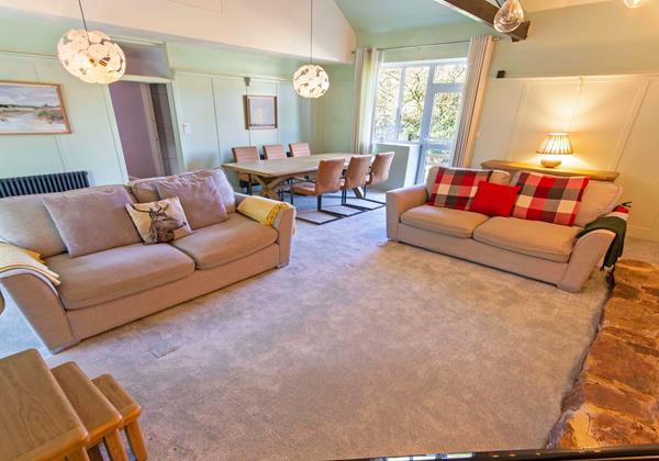 Lounge with cosy wood burner