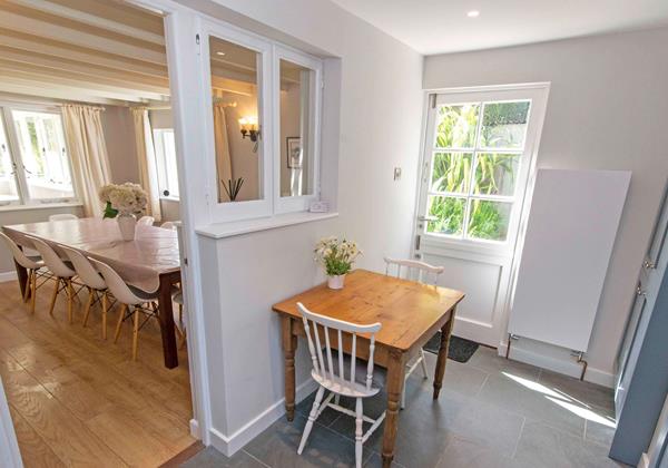 Kitchen to the dining room