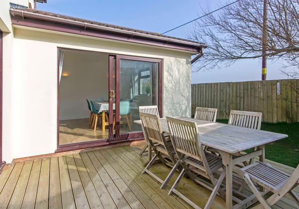 Decking area BBQ wine evenings Croyde